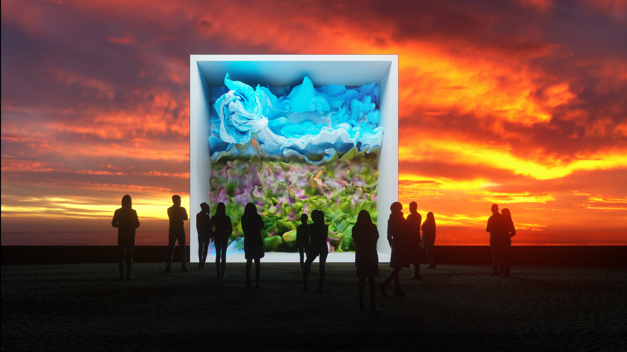 2026 Digital Art Awards – opera di Refik Anadol, ‘Sense of Healing’, 2023, AI Data Sculpture (Courtesy of the Artist)